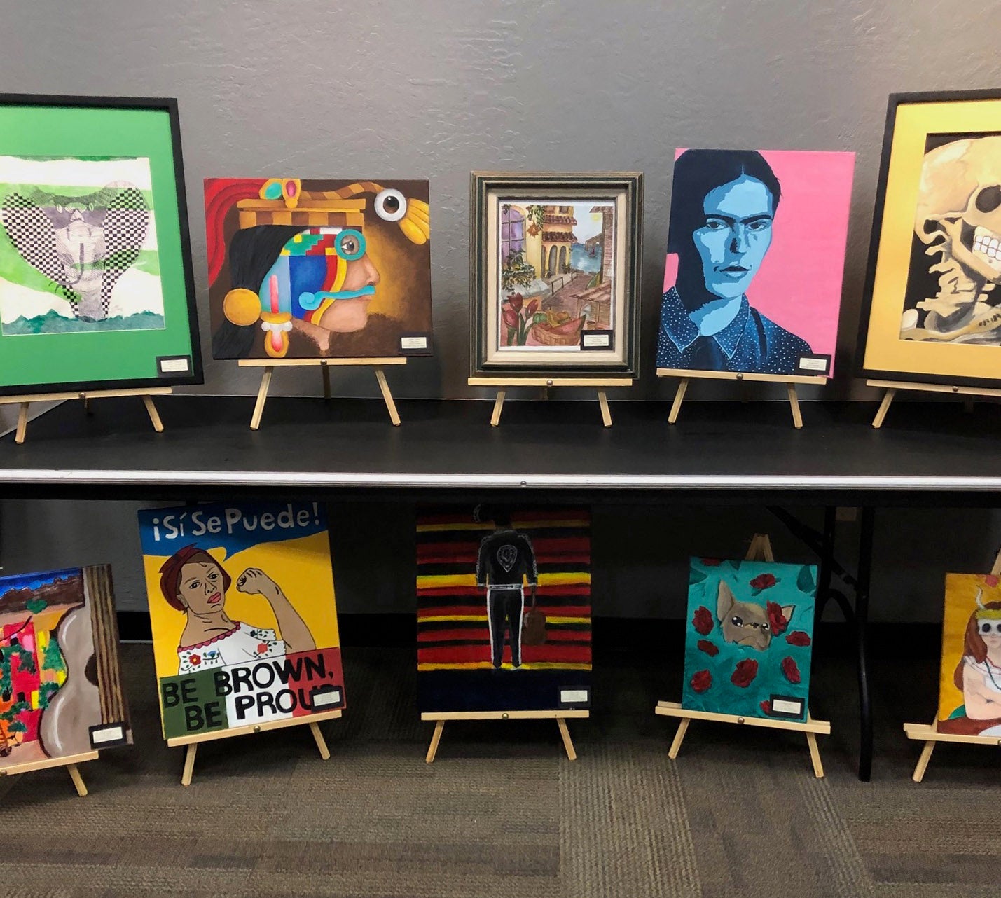 Various paintings of Mexican figures and themes.