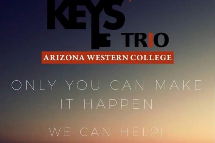 Profile icon from the KEYS Twitter page, highlighting the program's wish to help students succeed! graphic of the KEYS/TRIO program with the phrase "Only you can make it happen. We can help!" over an ocean.