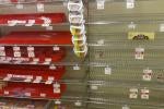 nearly empty store shelves